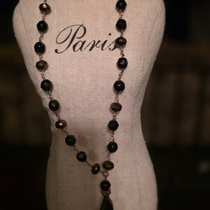 Elegant Black and Gold Beaded Necklace